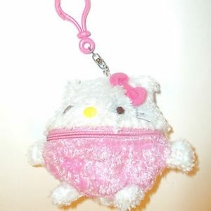 Hello Kitty Cute Round coin pouch Clip On Keyring